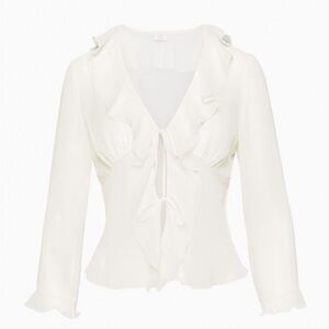 Aritzia Wilfred Frenchy Blouse - Light Birch